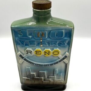 RENO Jim Beam Whiskey Decanter/ Bottle 1968 Reno Anniversary